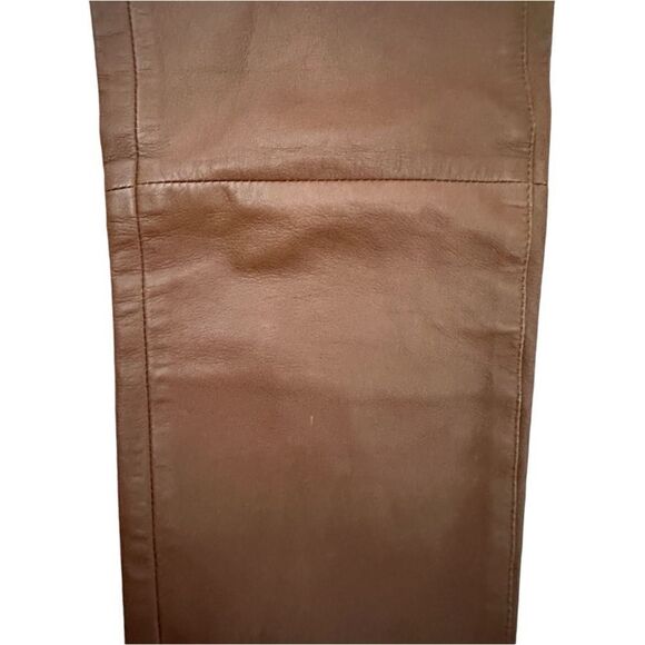 Kenna T Brown Leather Pants Tan Size 27 - Picture 8 of 9